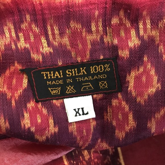 100% Silk Dress XL Layered Spaghetti Straps Burgundy Re Gold - Picture 12 of 12